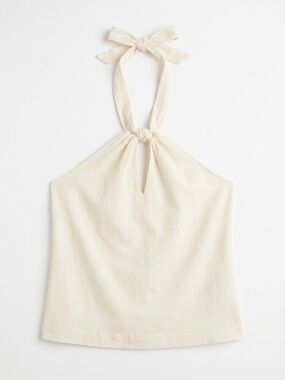 Universal Thread Cream Halter Tie-Front Camisole